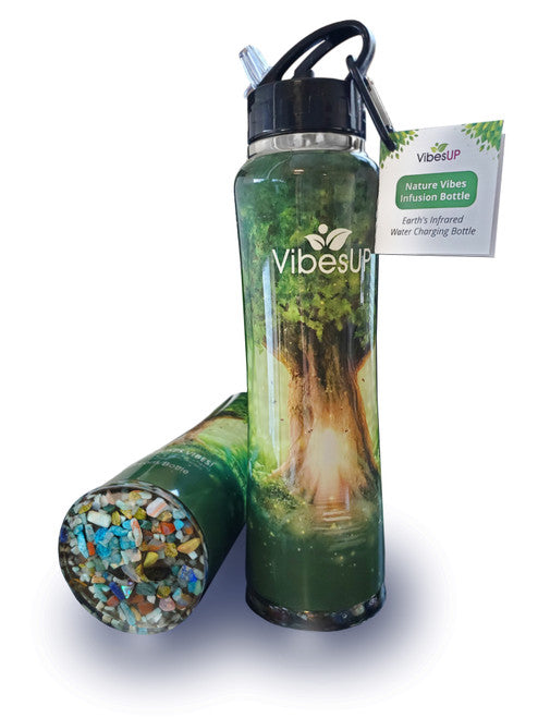 VibesUP! 34 oz Straw EARTH on the BOTTOM Bottle - TREE